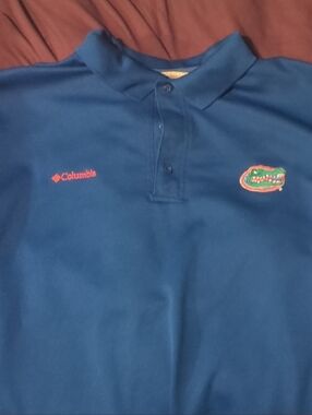 Columbia Blue Polo with Florida Gators Patches PFG Shirt